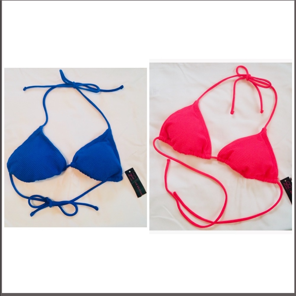 ⛱SALE⛱ NWT 2 Triangle bikini tops RED/Blue